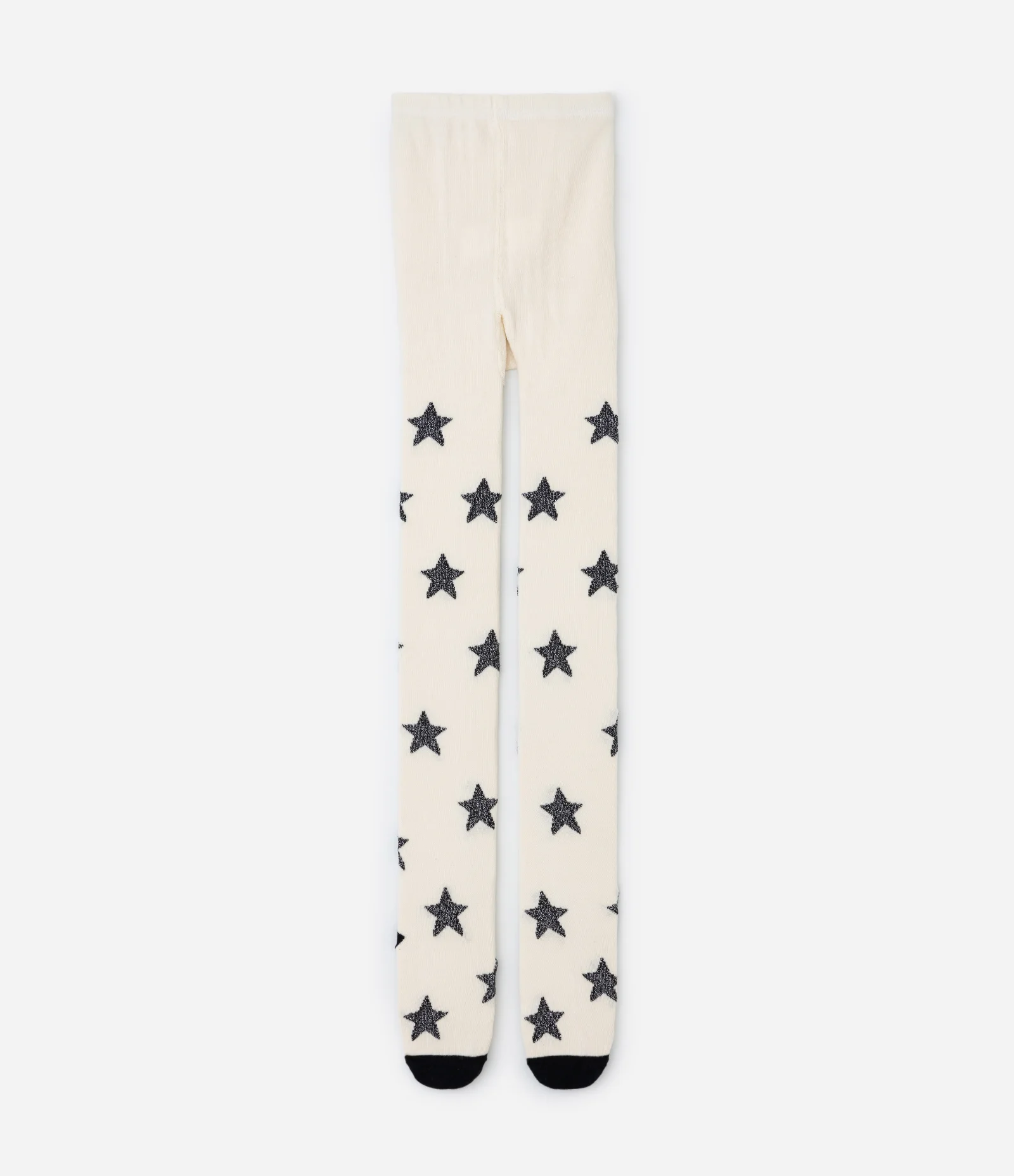 Meia Calça Infantil com Estampa de Estrelas e Efeito Cintilante – Tam P a G Off White 1
