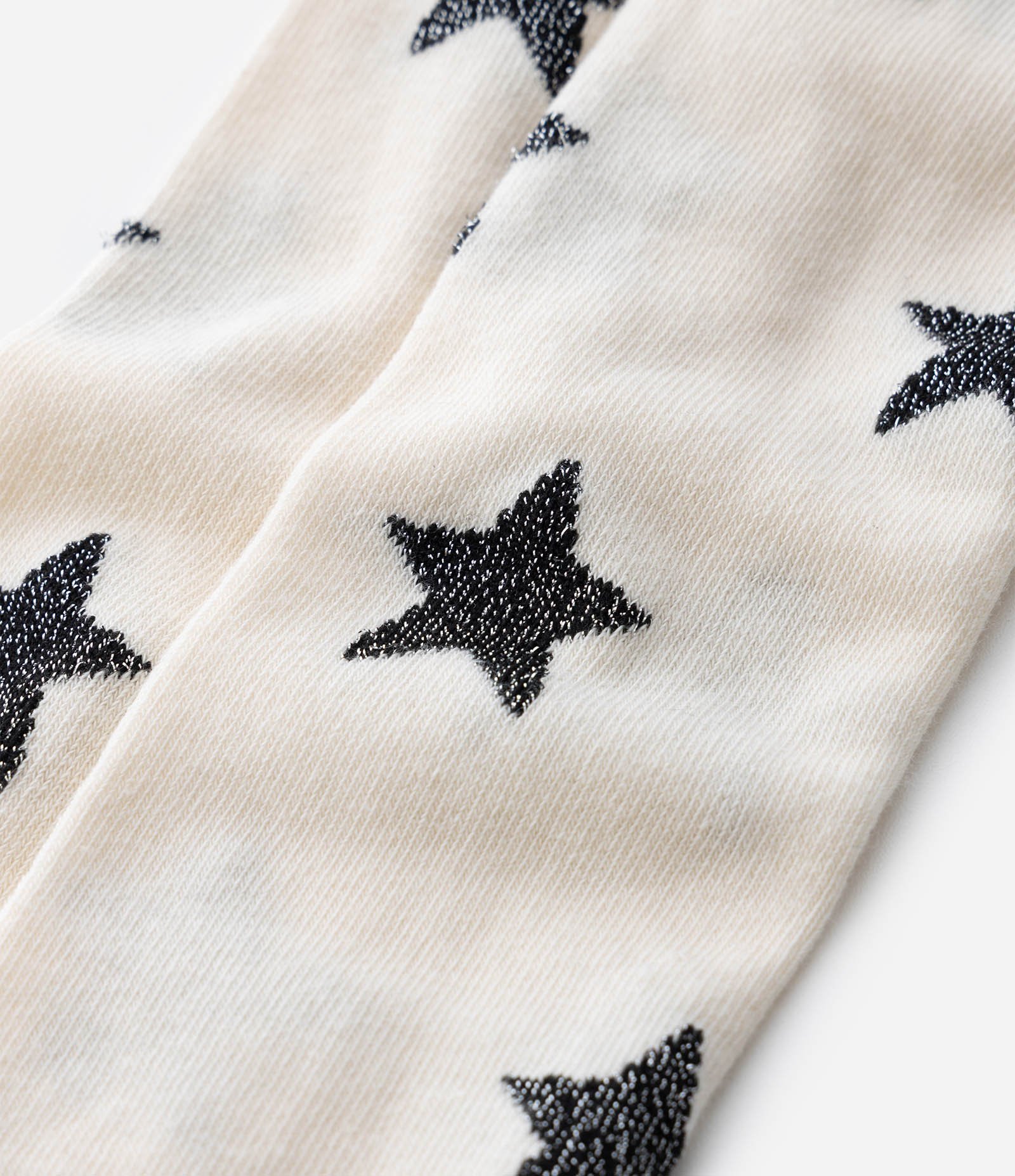 Meia Calça Infantil com Estampa de Estrelas e Efeito Cintilante – Tam P a G Off White 3