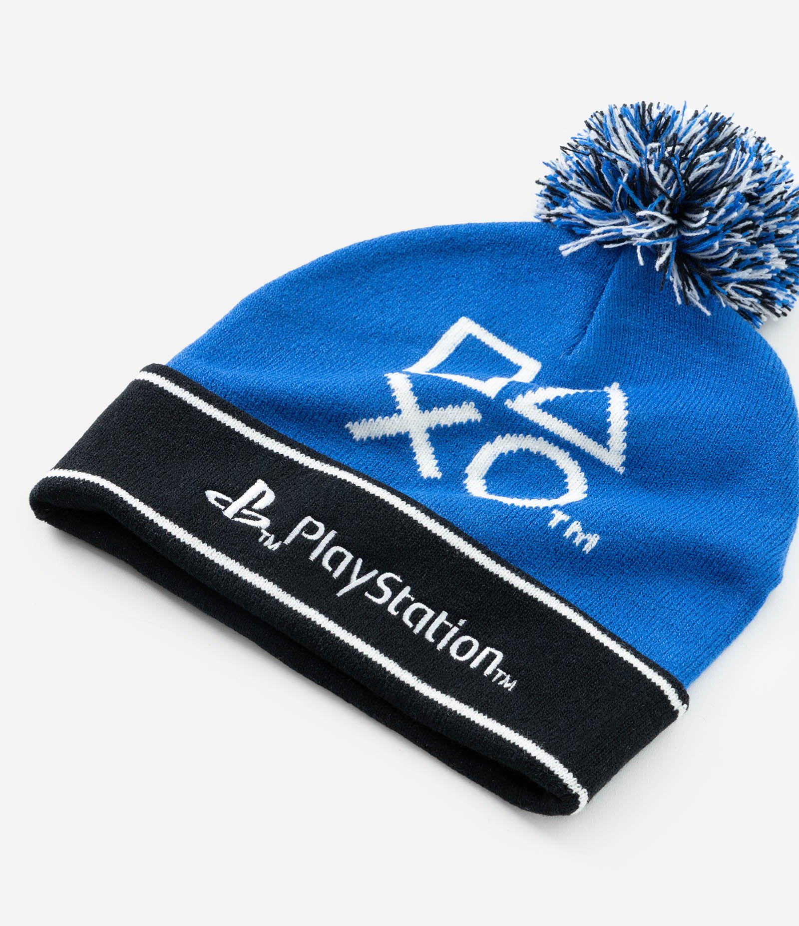 Touca Infantil PlayStation em Tricô com Pompom – Tam U Azul/Preto 3