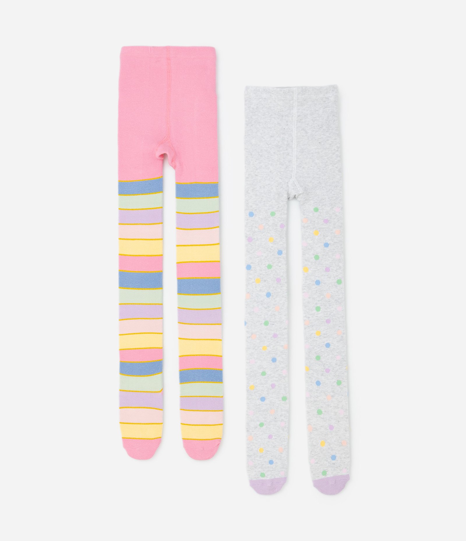 Kit 2 Meia Calça Infantil com Listras Coloridas – Tam P a G Sortido 1