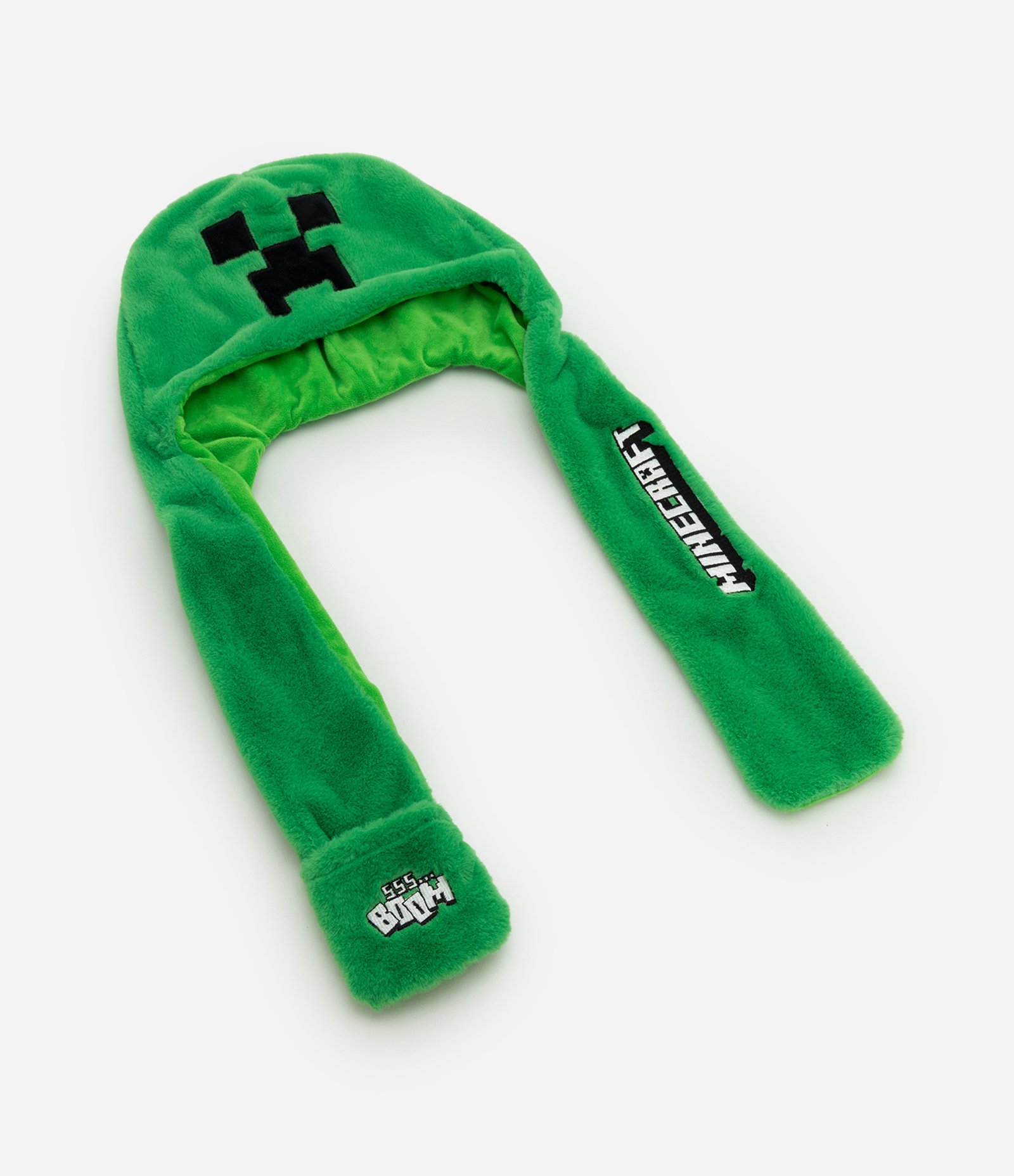 Touca Infantil em Tricô Minecraft Alongada com Bolsos – Tam U Verde 1