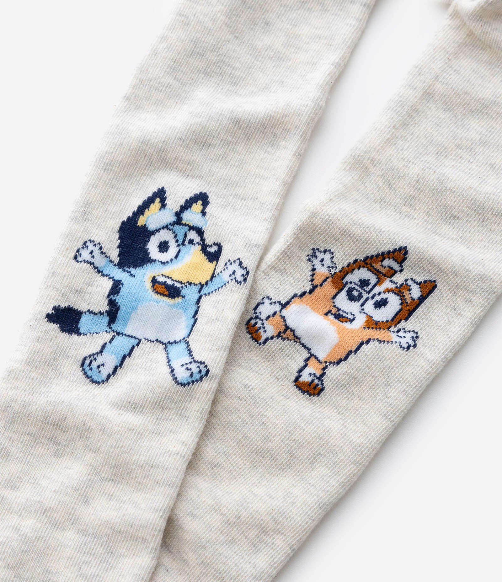 Meia Calça Infantil com Estampa Bluey e Bingo – Tam P ao G Bege Claro 3