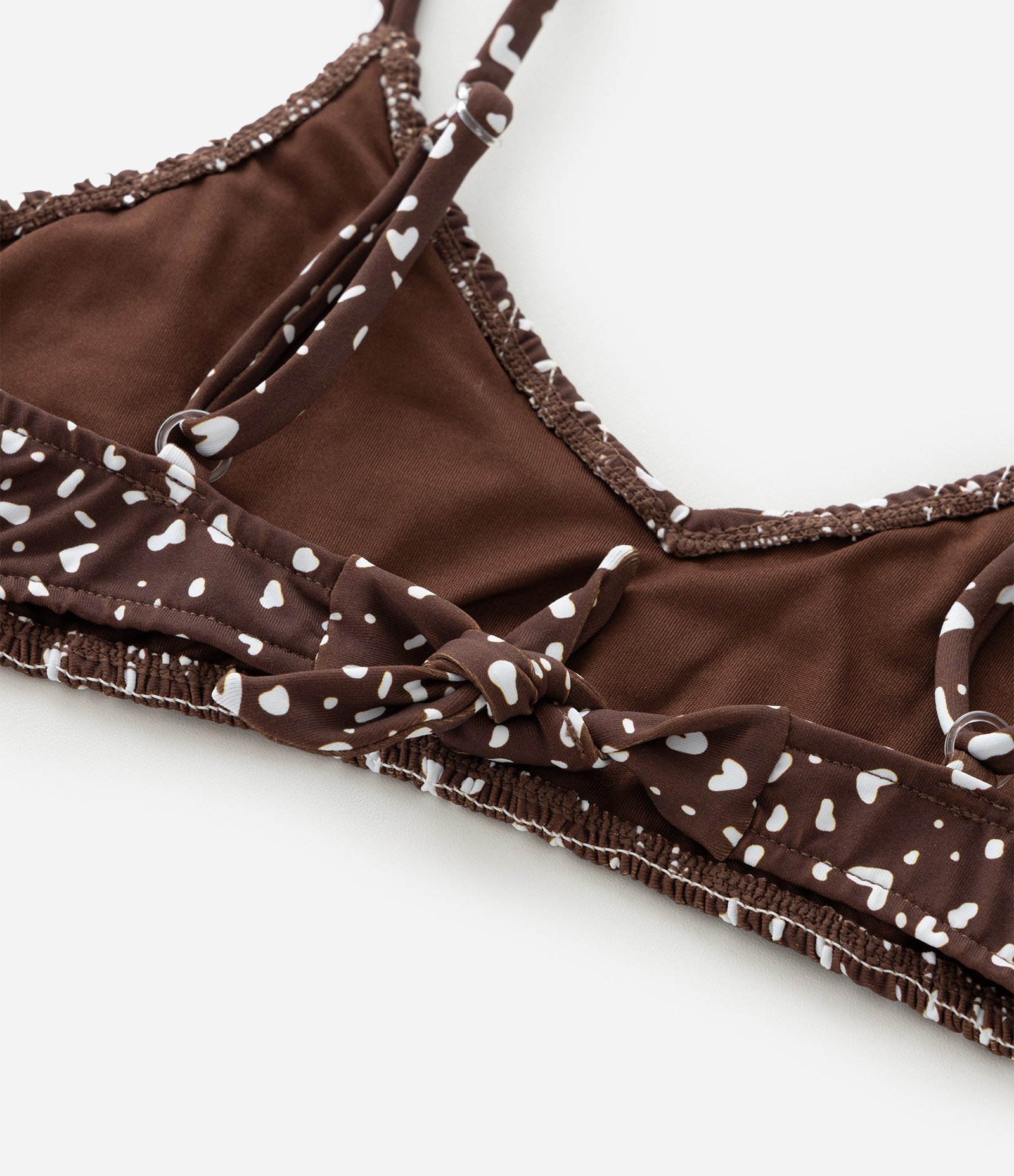 Conjunto Biquíni Infantil Estampado com Franzido Elástico – Tam 7 a 14 Anos Marrom 10