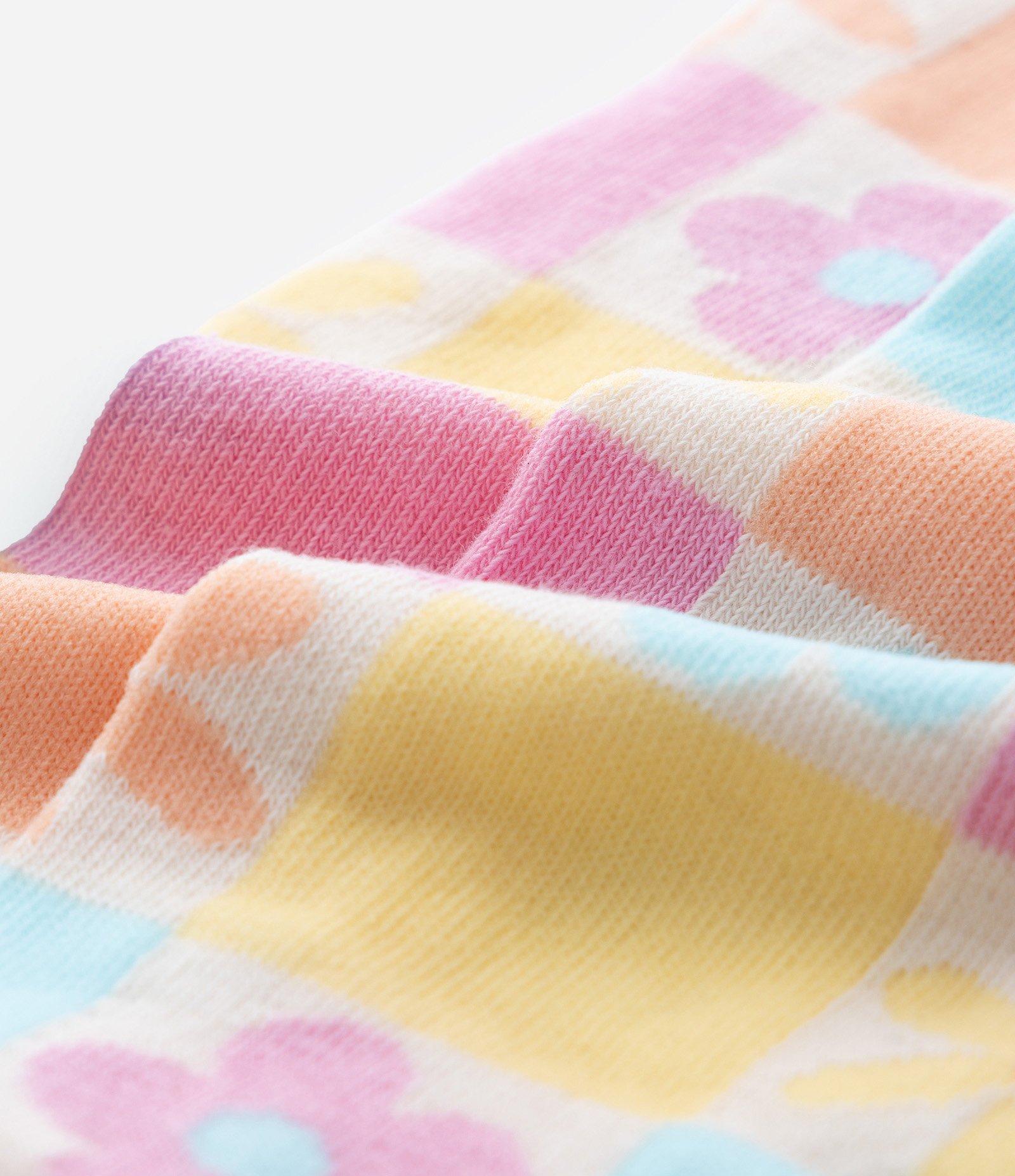 Kit 02 Meias Calças Infantil com Estampas Listrada e Floral – Tam P ao G Multicores 4