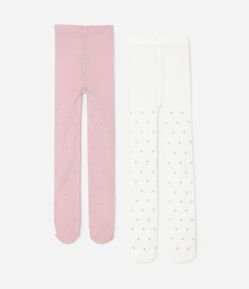 Kit 02 Meias Calças Infantis com Glitter – Tam PP a G