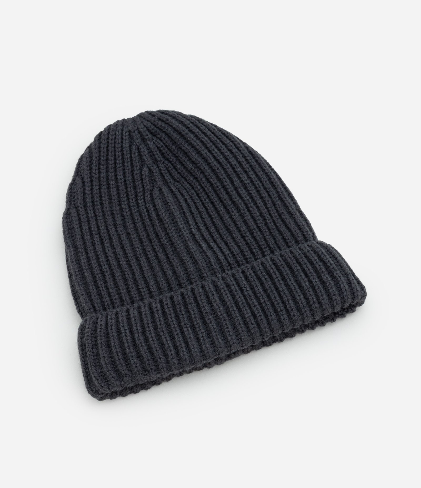 Touca Infantil em Tricô Leve com Dobra – Tam U Cinza 1