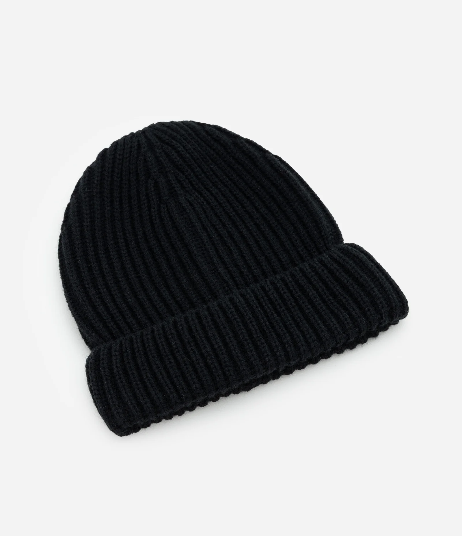 Touca Infantil em Tricô Leve com Dobra – Tam U Preto 1