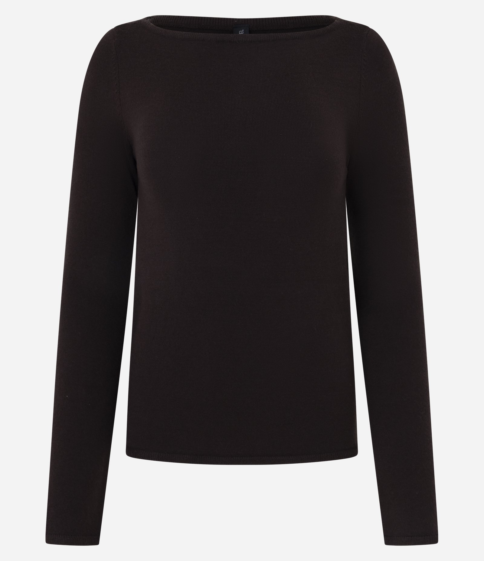 Sueter Tricô em Viscose com Decote Canoa Marrom Escuro 4