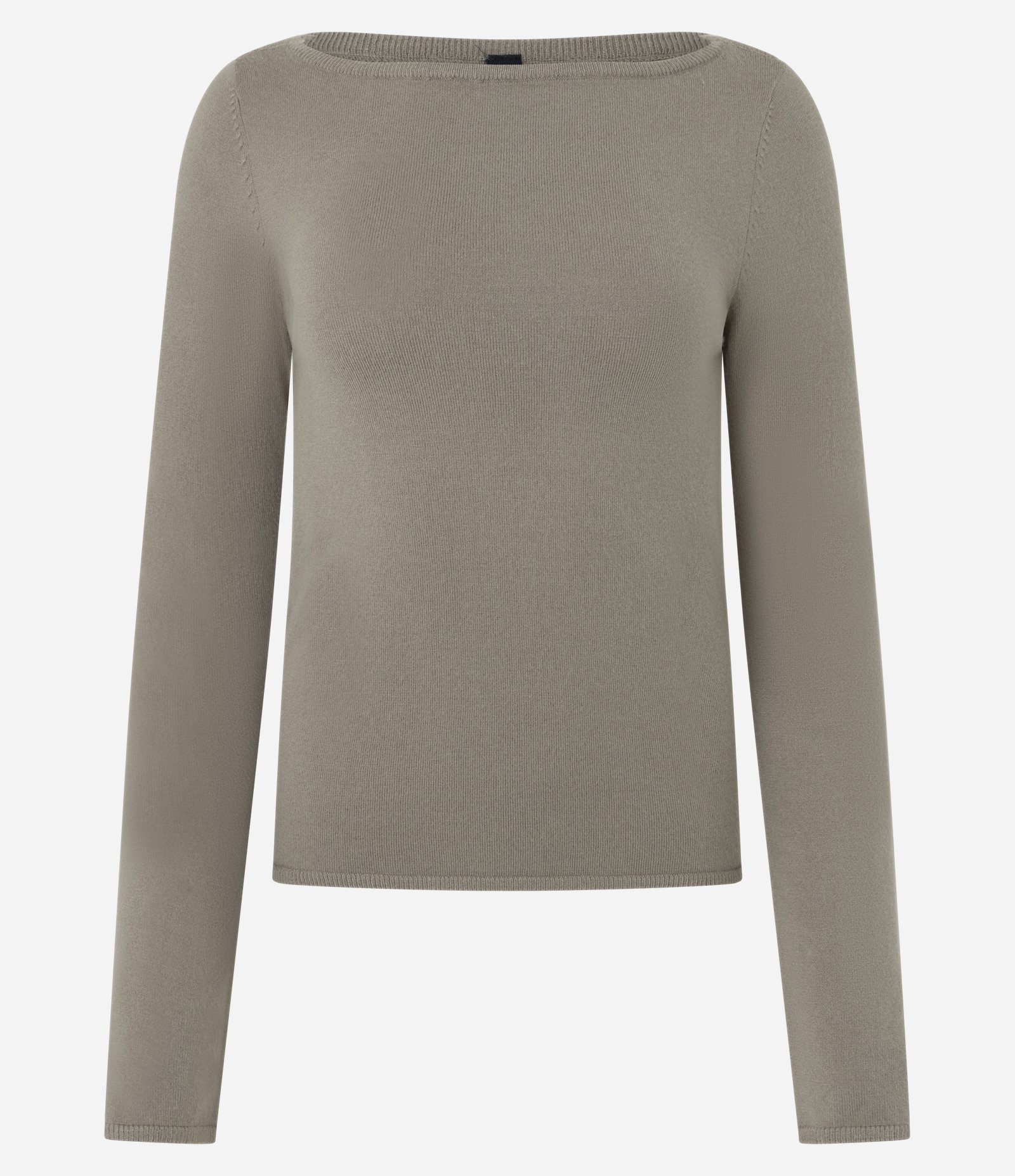 Sueter Tricô em Viscose com Decote Canoa Bege 4