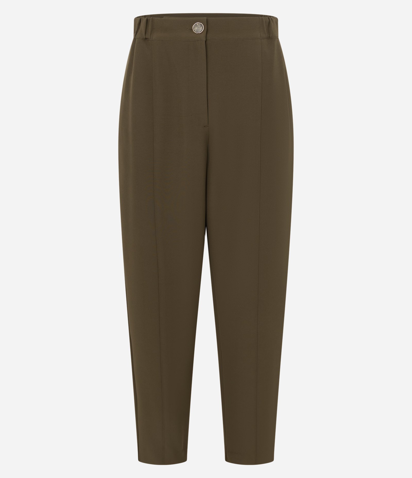 Calça Cenoura em Crepe com Cós de Elástico Verde 5