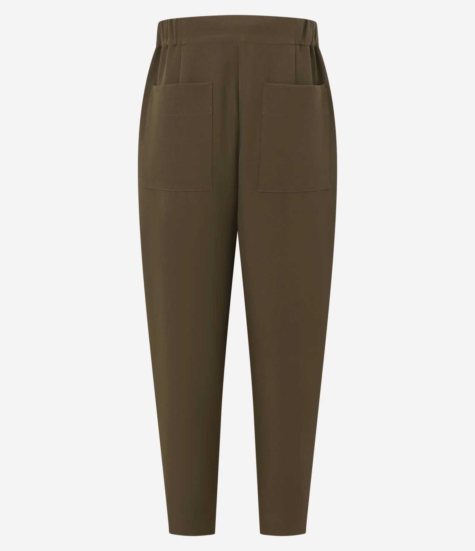 Calça Cenoura em Crepe com Cós de Elástico Verde 6