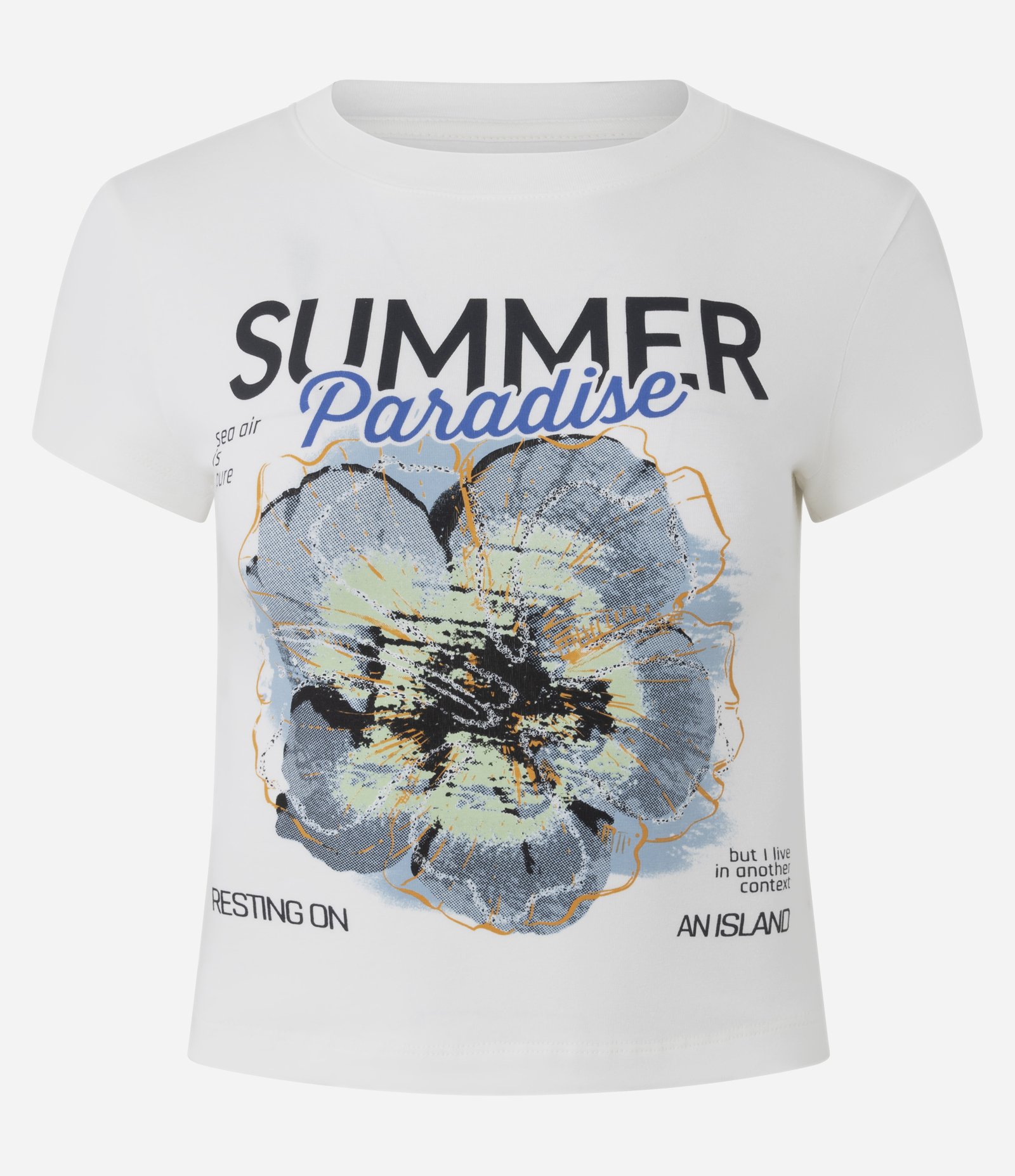 Camiseta New T-shirt com Estampa Summer Paradise Branco 5