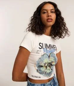 Camiseta New T-shirt com Estampa Summer Paradise