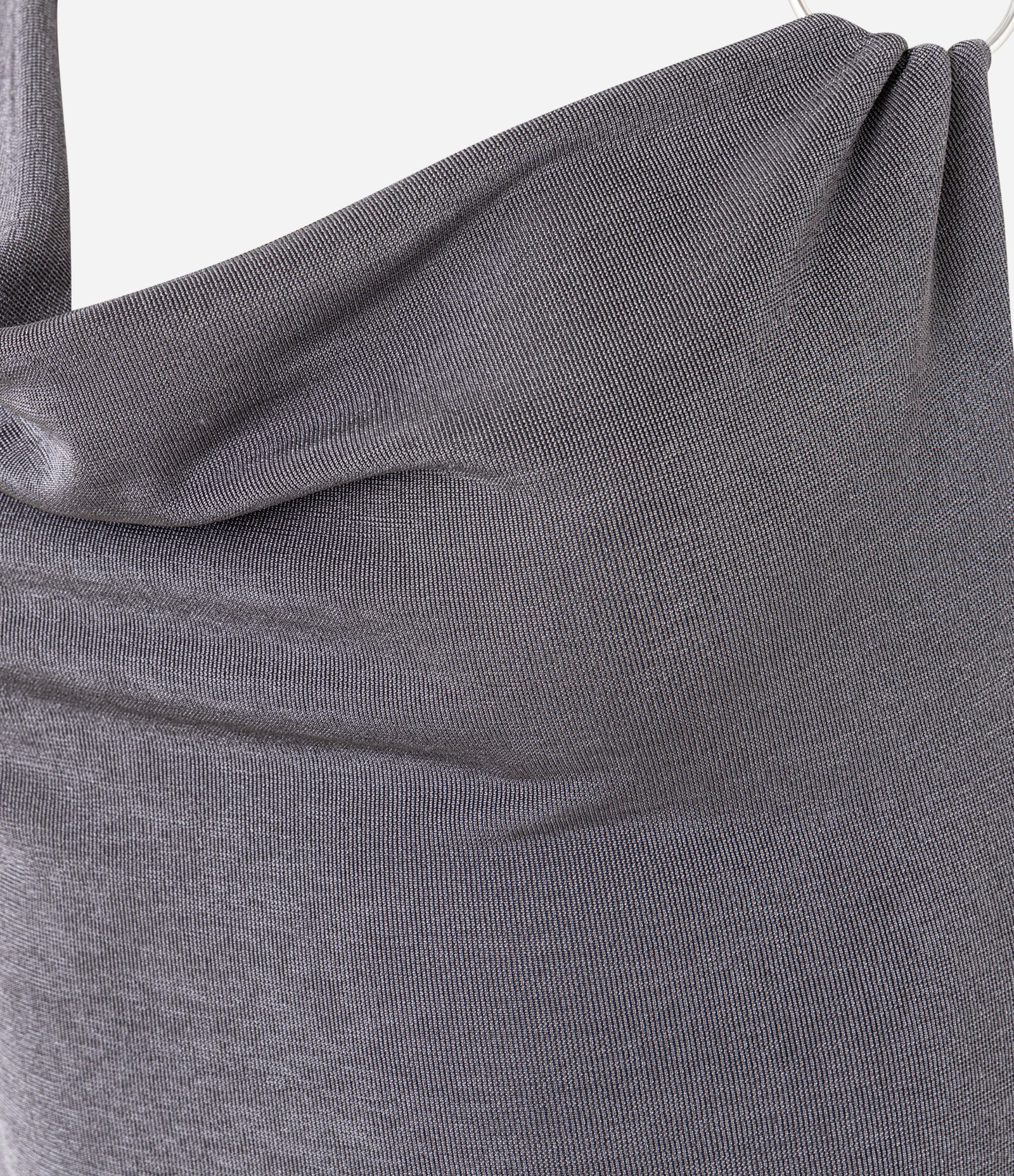 Blusa Frente Única em Microfibra com Decote Degagê Cinza 7