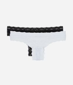 Kit 02 Calcinhas Biquíni Fio em Laise Floral