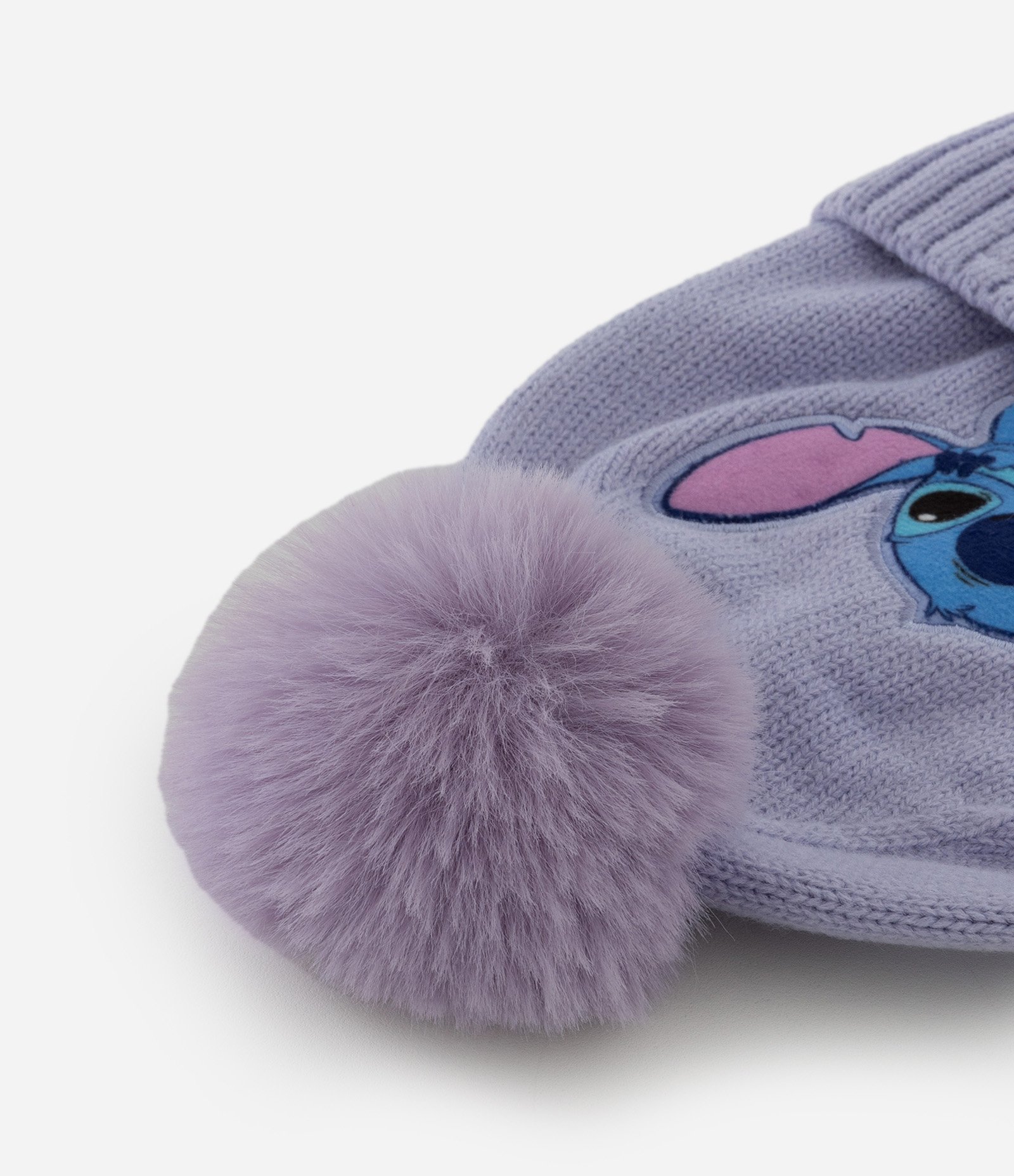 Gorro Infantil em Tricô com Estampa Stitch e Pompom – Tam U Lilás 3