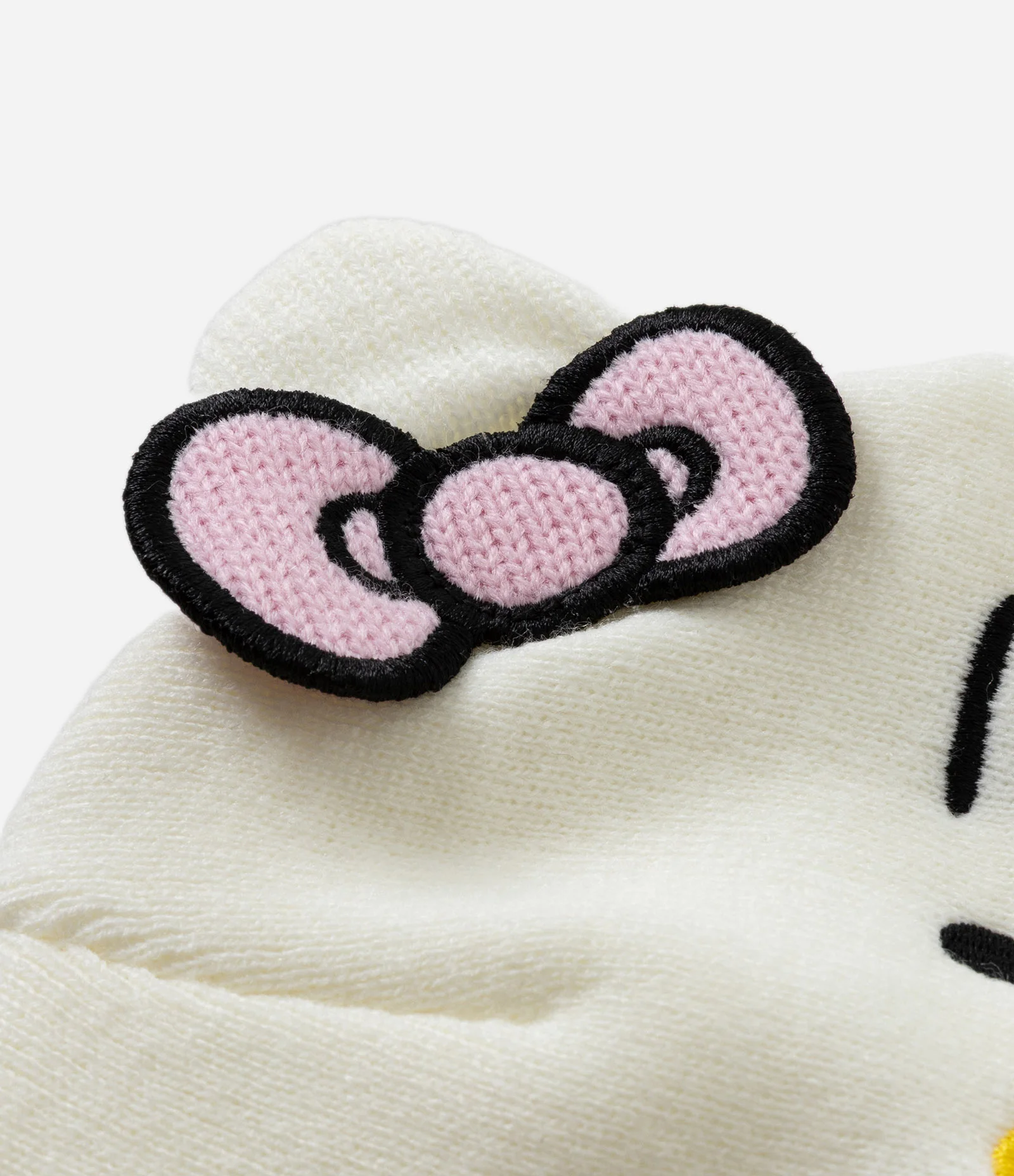 Gorro Infantil em Efeito Tricô com Estampa Hello Kitty e Orelhas 3D – Tam U Off White 2