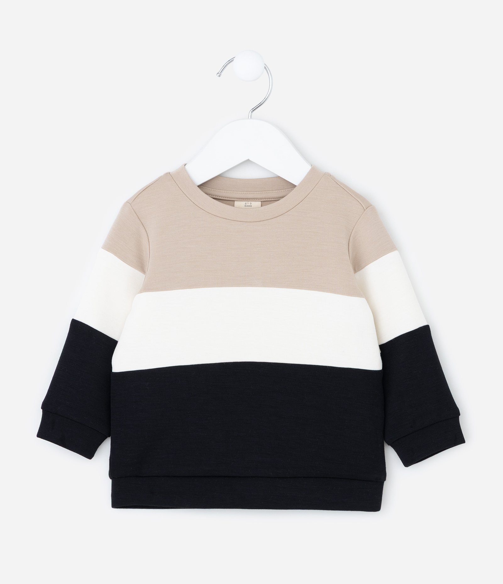 Casaco Infantil com Blocos de Cores e Manga Longa – Tam RN a 18 Meses Preto 1