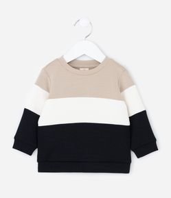 Casaco Infantil com Blocos de Cores e Manga Longa – Tam RN a 18 Meses