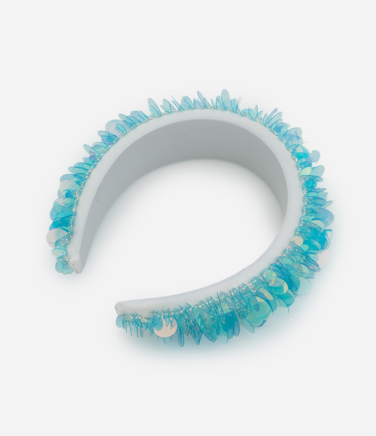 Tiara Larga com Paetês Azul 3