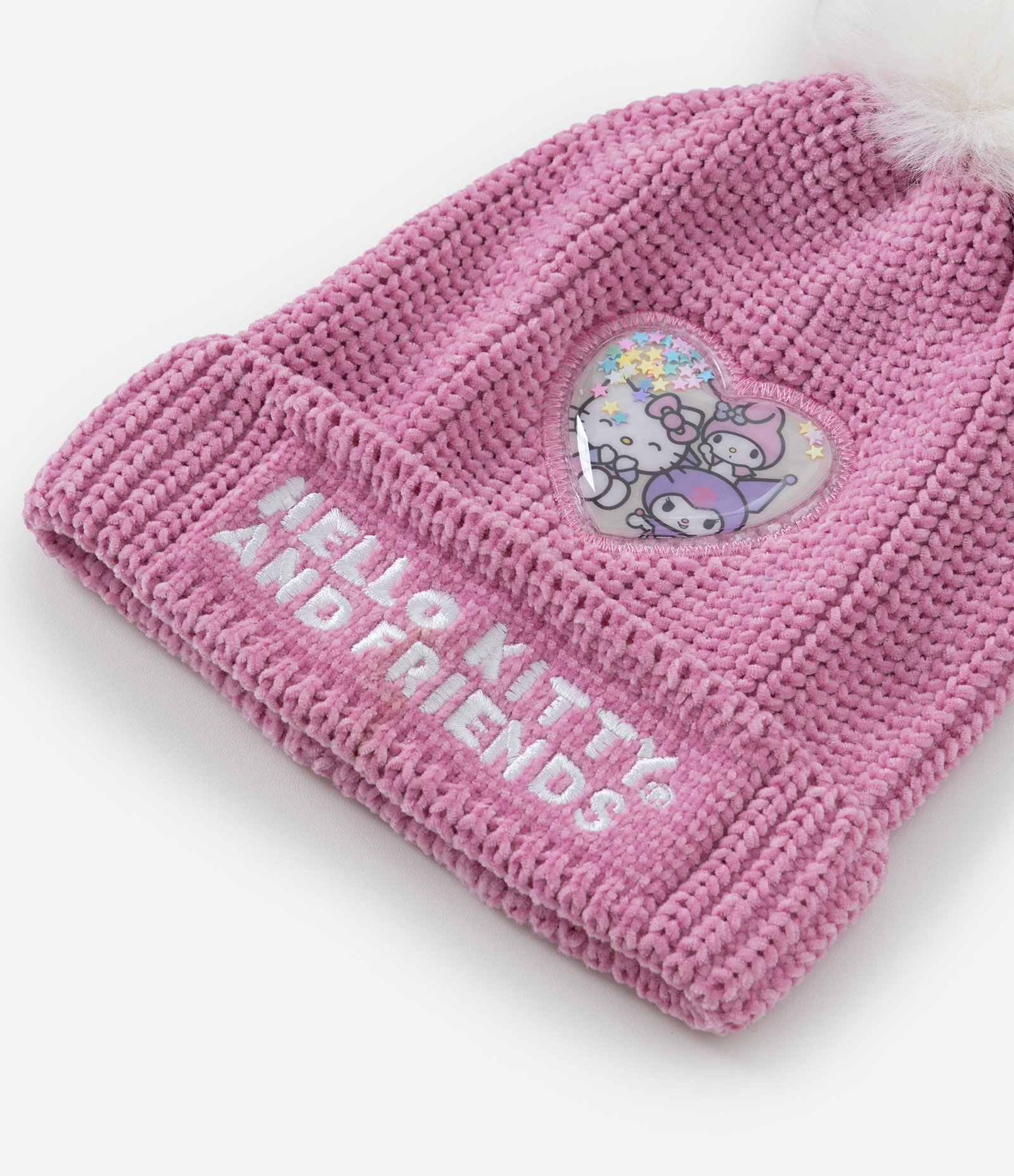 Touca Infantil em Tricô com Estampa Hello Kitty e Amigos  – Tam U Rosa 3