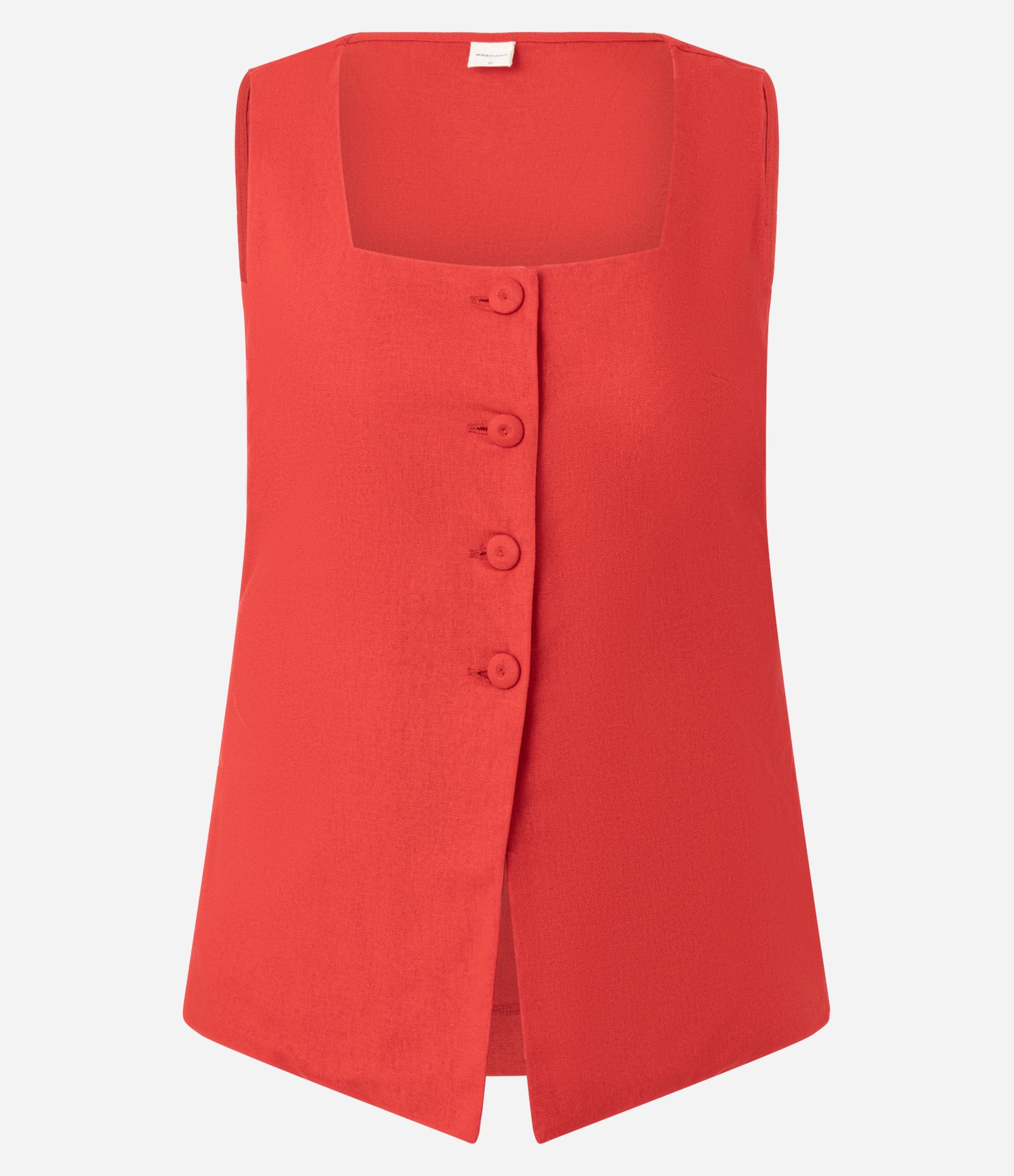 Blusa Alongada em Viscolinho com Decote Quadrado e Amarração Laranja 6