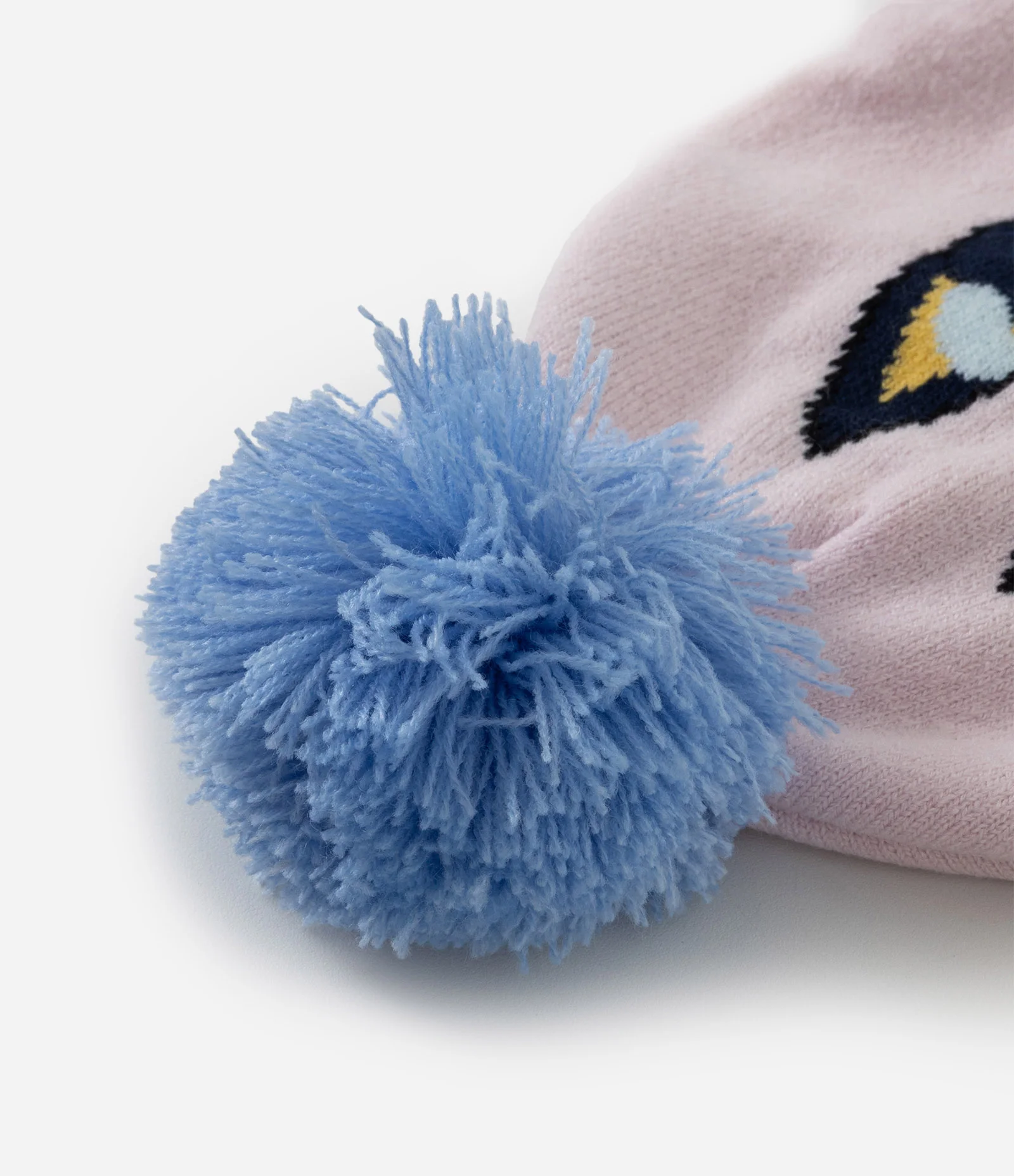 Gorro Infantil Bluey em Efeito Tricô com Pompom – Tam U Rosa/Azul 2