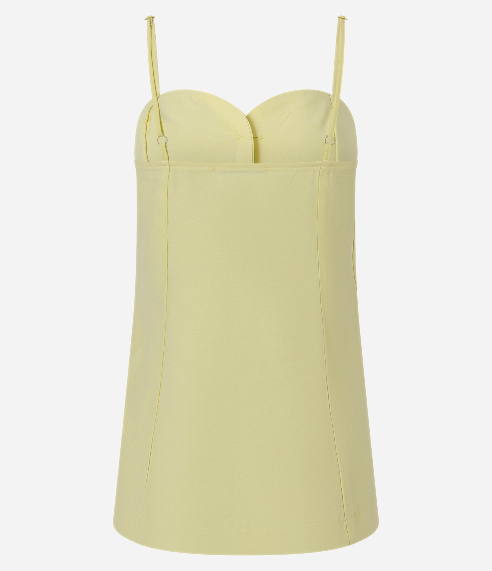 Blusa de Alça em Viscose com Decote Coração e Botões Amarelo 8