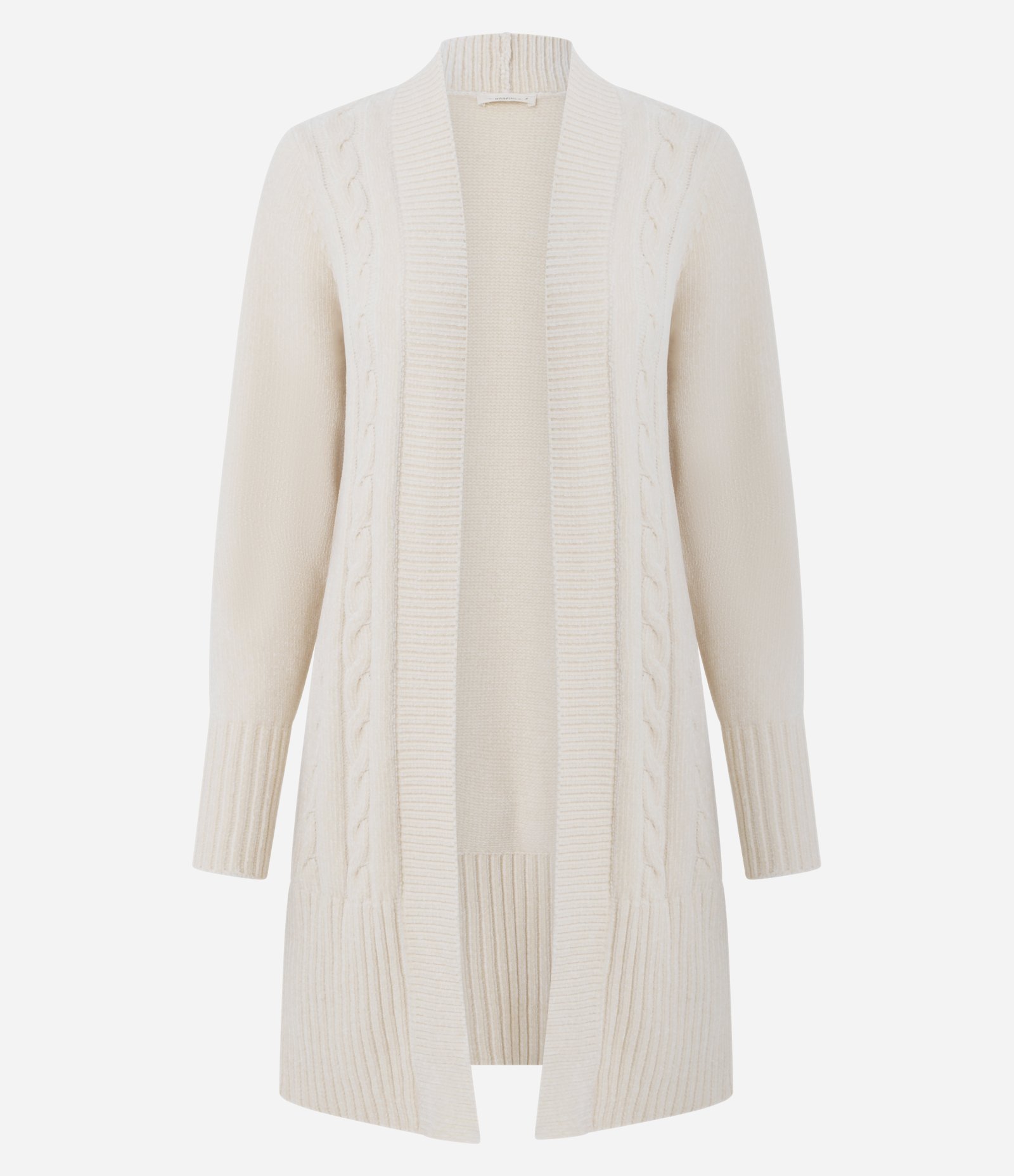 Cardigan Alongado em Tricô Texturizado Bege 5