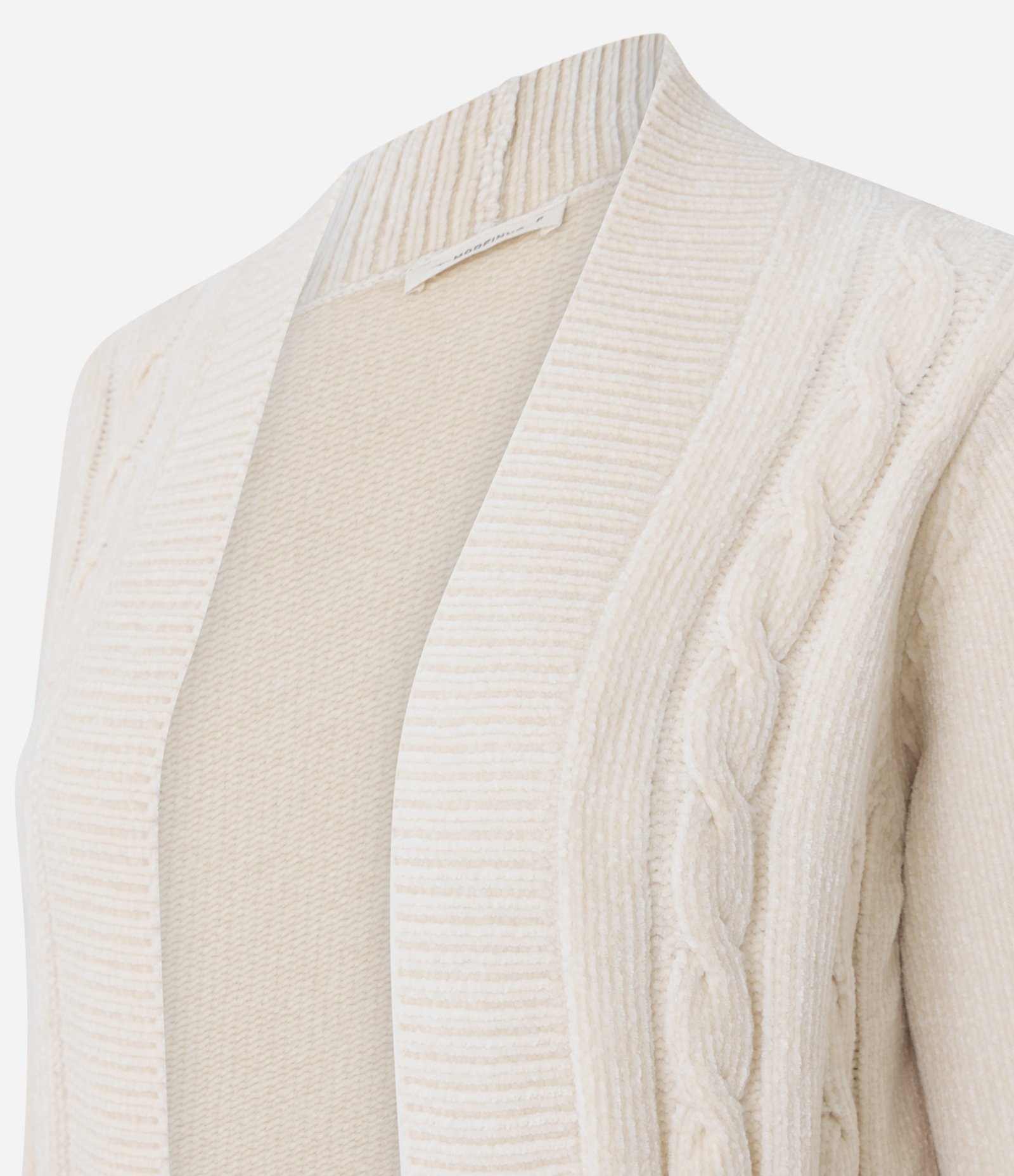 Cardigan Alongado em Tricô Texturizado Bege 6