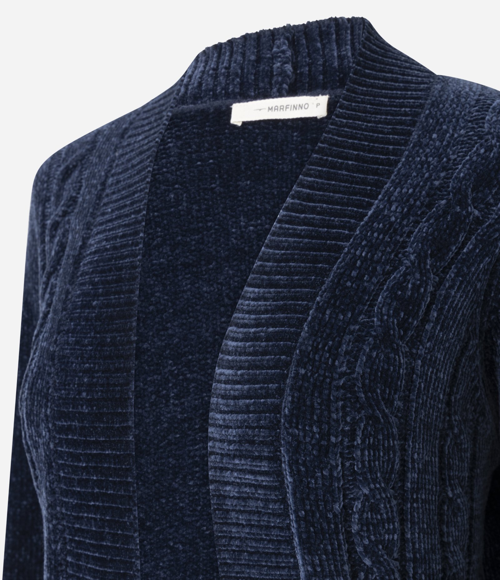 Cardigan Alongado em Tricô Texturizado Azul 6