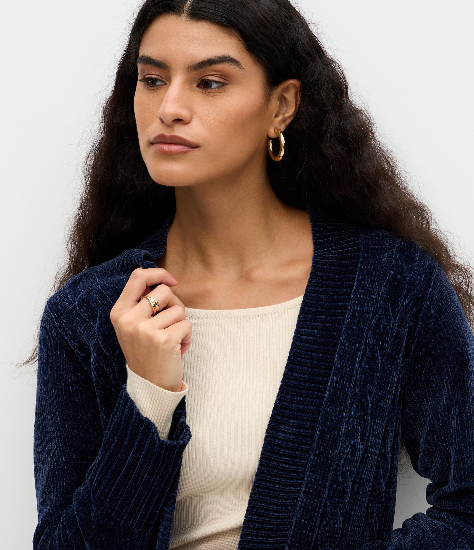 Cardigan Alongado em Tricô Texturizado Azul 4