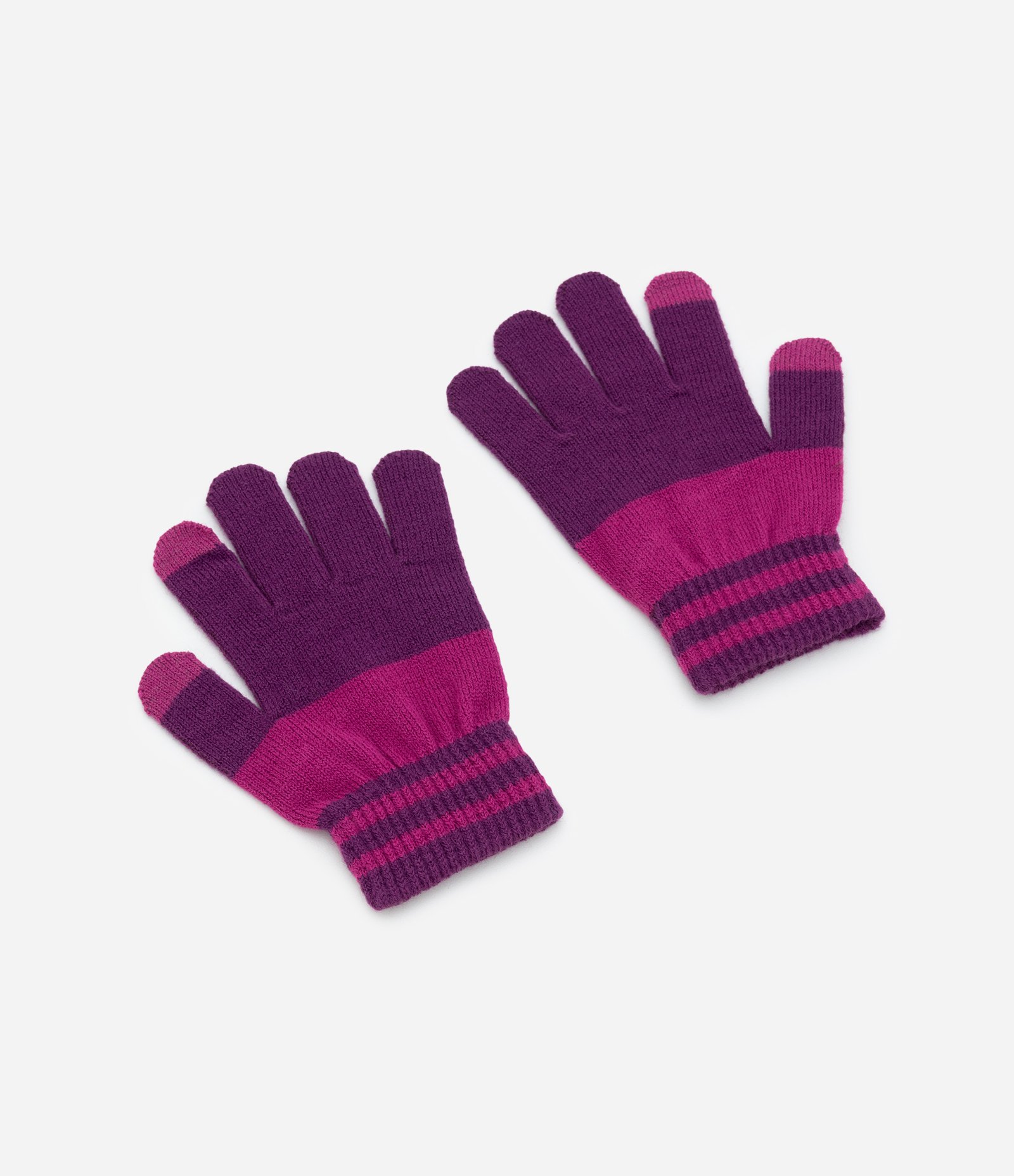 Luva Infantil em Tricô Touch Screen – Tam 3–4 a 9–12 Rosa/Roxo 2