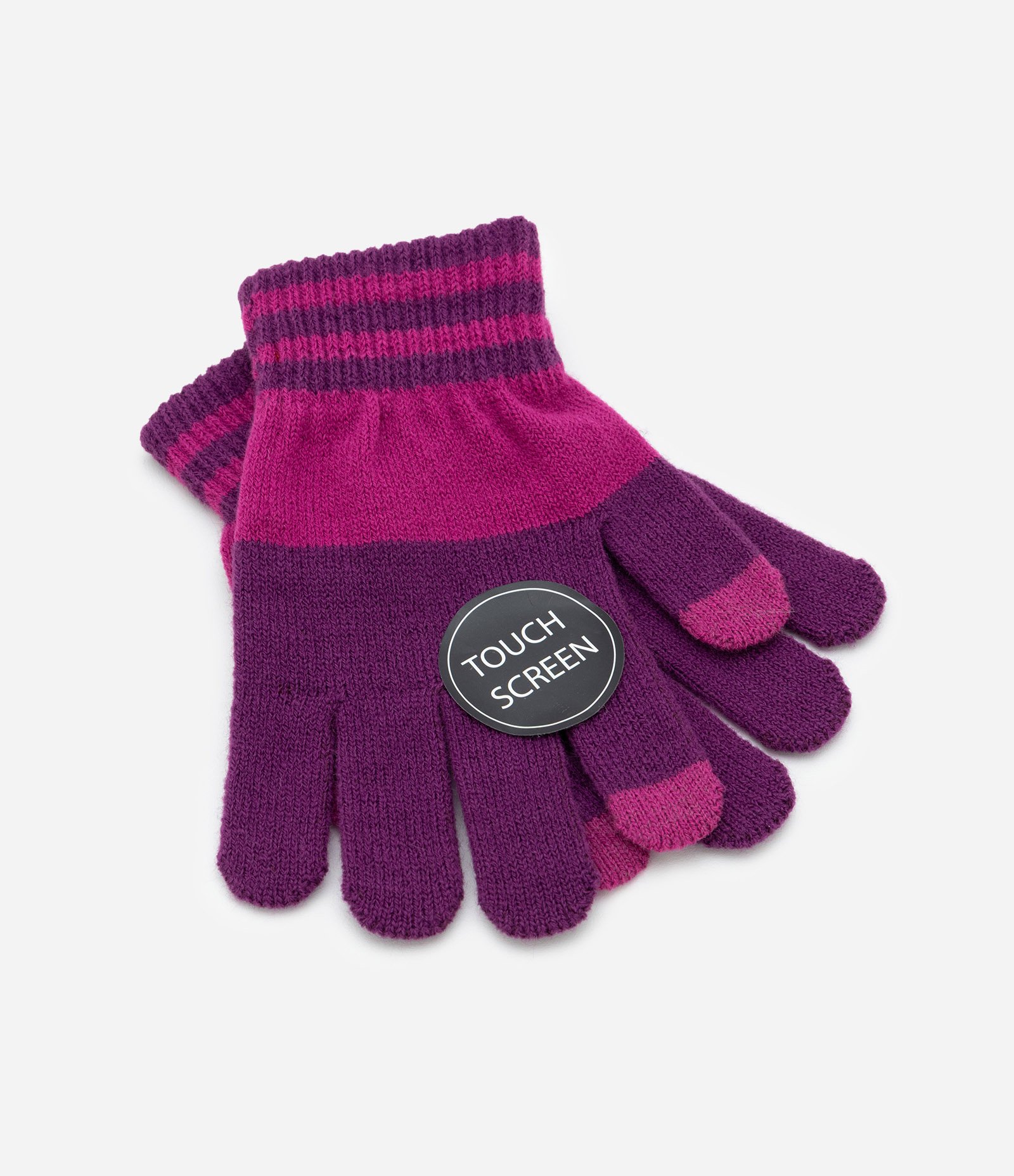 Luva Infantil em Tricô Touch Screen – Tam 3–4 a 9–12 Rosa/Roxo 3