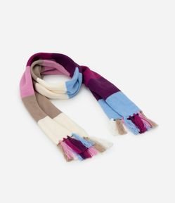 Cachecol Infantil em Tricô Listrado com Franjas – Tam U