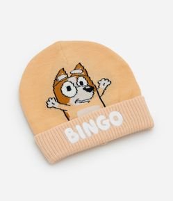 Touca Infantil Reversível em Tricô com Estampa Bluey e Bingo – Tam U