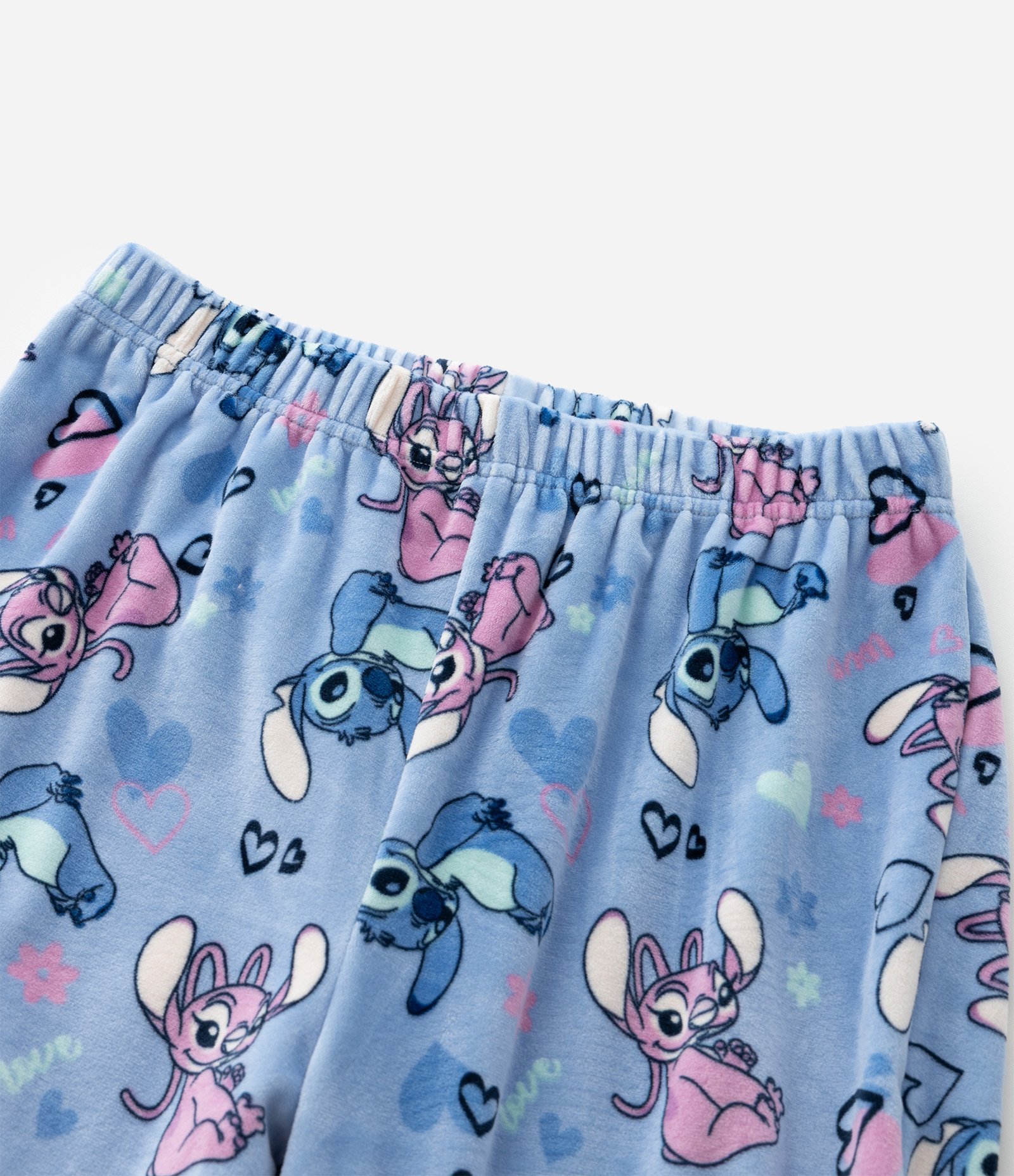 Pijama Infantil Stitch e Angel com Bordado Dreamer – Tam 5 a 14 Anos Azul 8