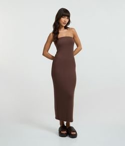 Vestido Sem Manga em Ribana com Fenda