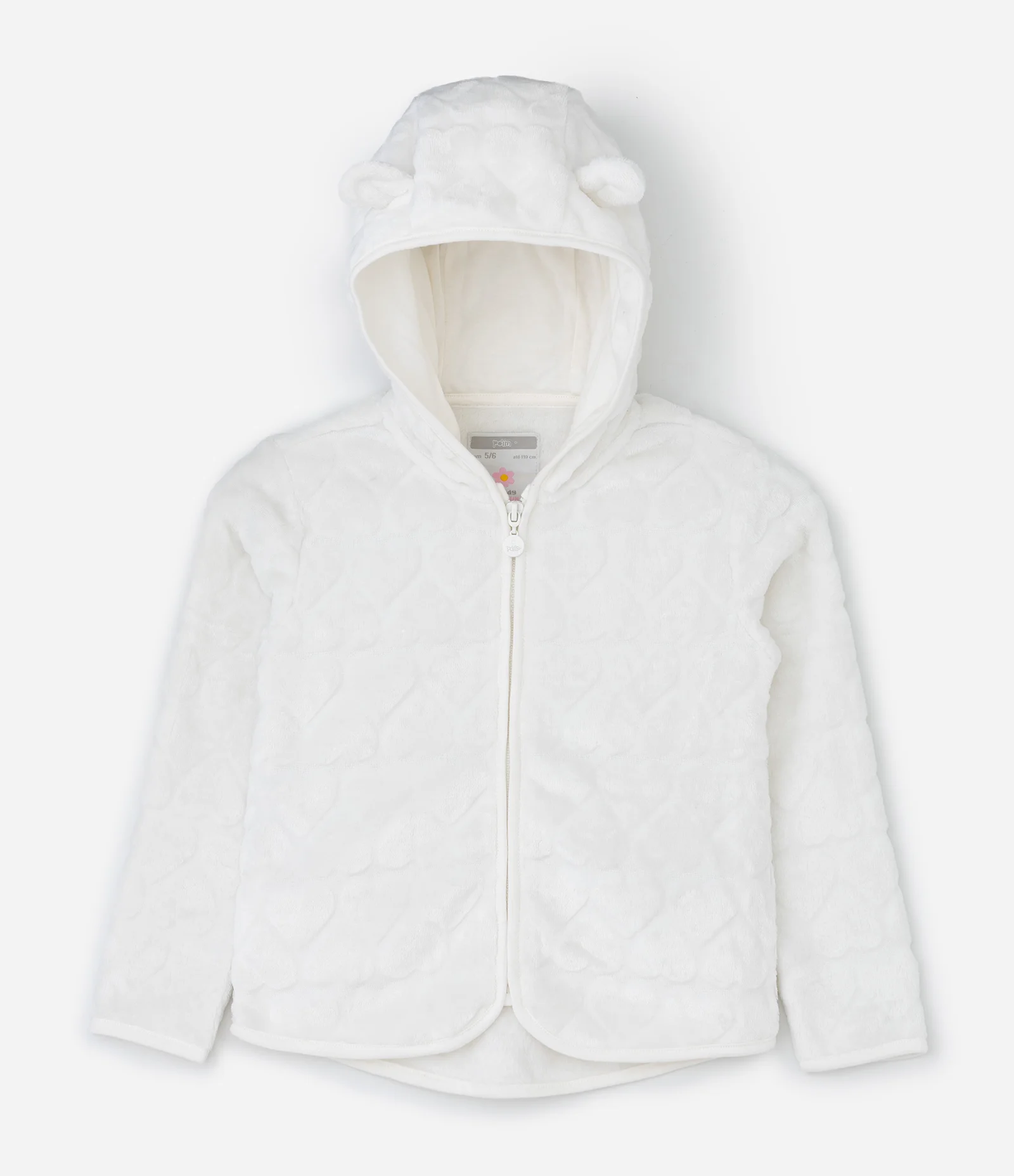 Jaqueta Infantil com Orelhinhas no Capuz – Tam 1 a 5/6 Anos Off White 1
