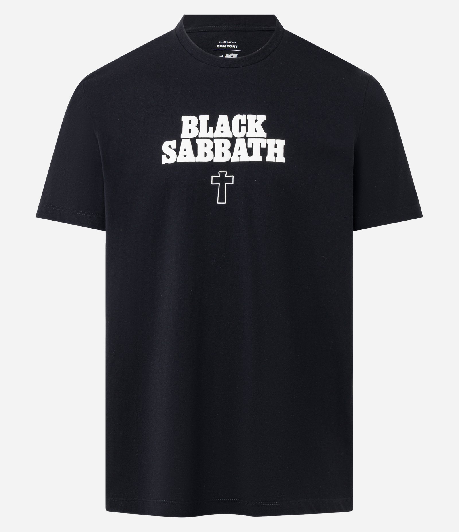Camiseta em Algodão com Estampa Black Sabbath Preto 5