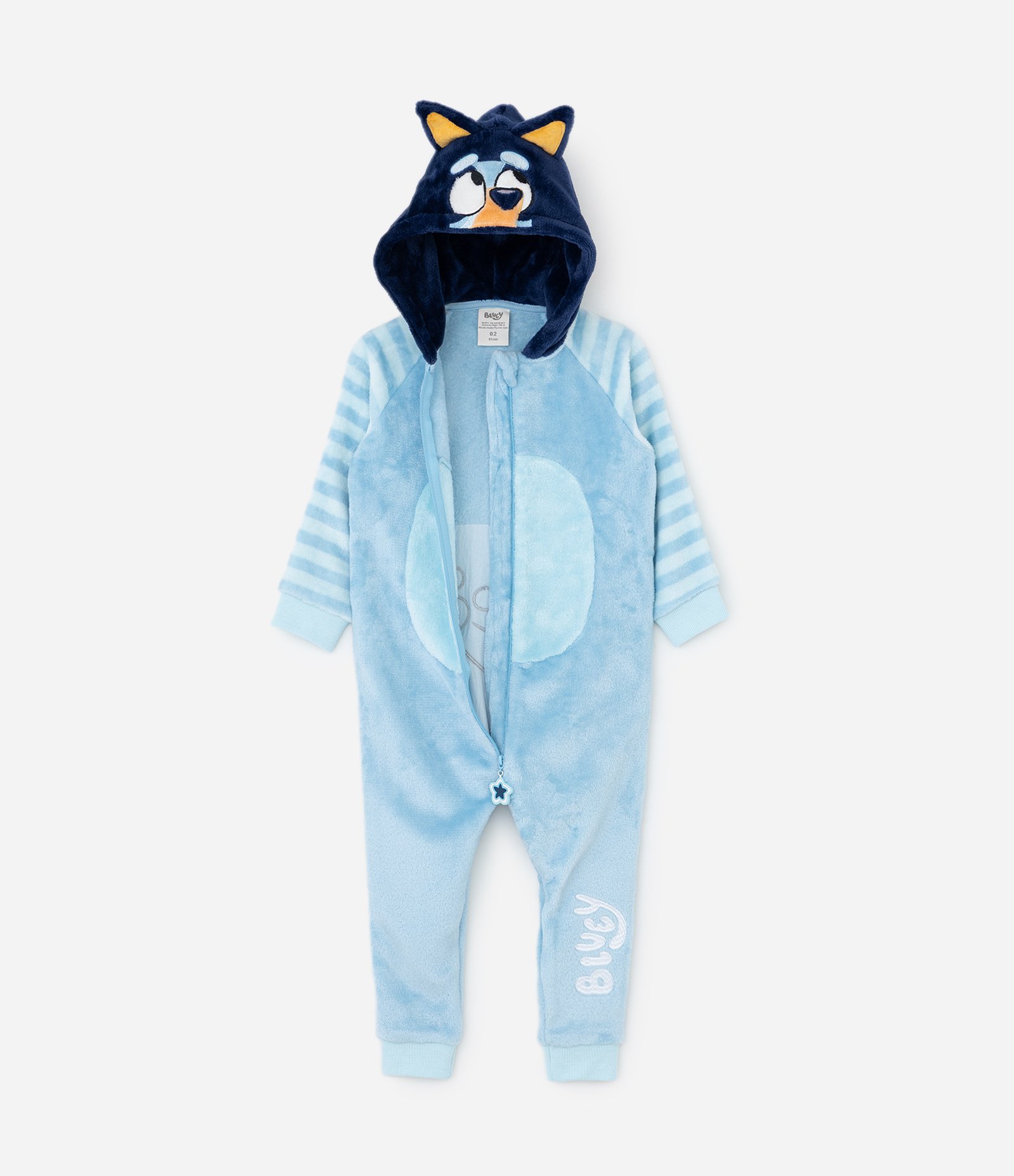 Pijama Infantil com Capuz Bluey – Tam 2 a 8 Anos Azul Claro 3