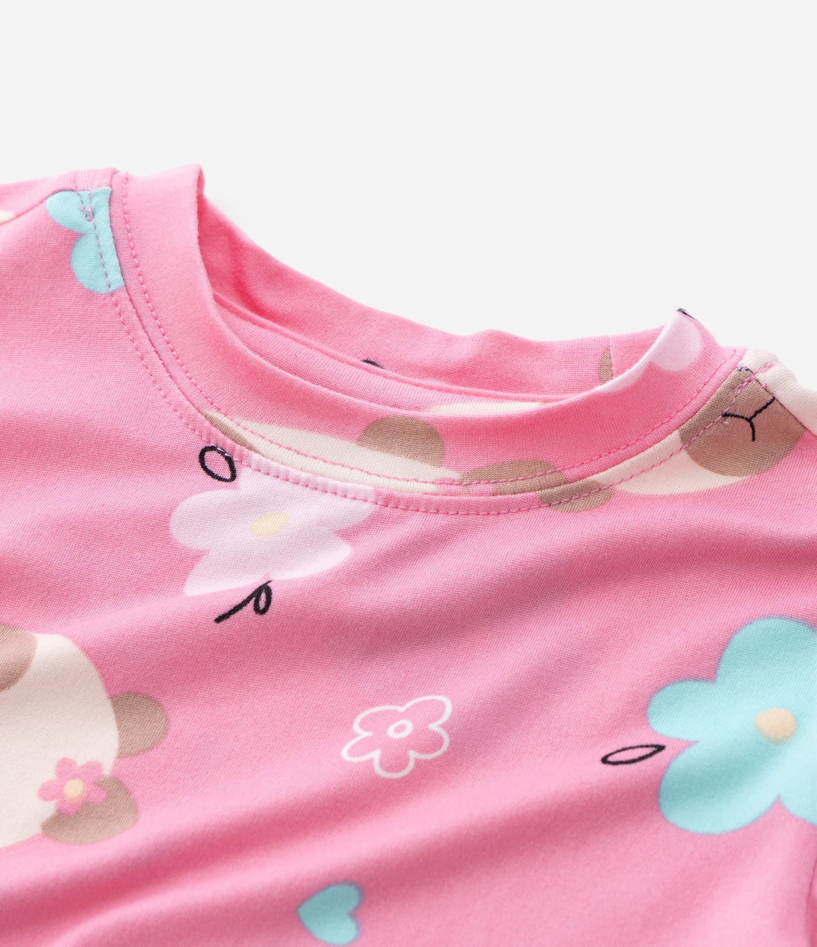 Pijama Infantil Longo em Plush com Estampa de Capivara – Tam 2 a 6 Anos Rosa 9