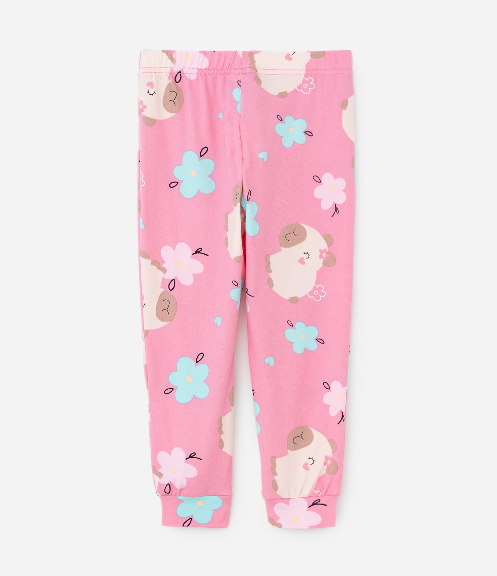 Pijama Infantil Longo em Plush com Estampa de Capivara – Tam 2 a 6 Anos Rosa 5