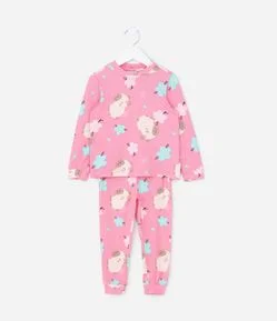 Pijama Infantil Longo em Plush com Estampa de Capivara – Tam 2 a 6 Anos