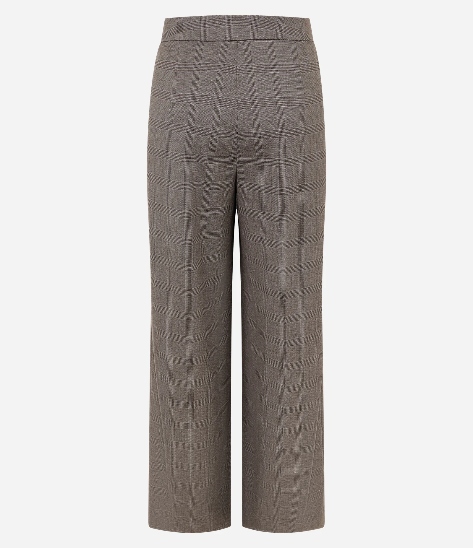 Calça Wide Leg em Ponto Roma com Estampa Xadrez Cinza 6