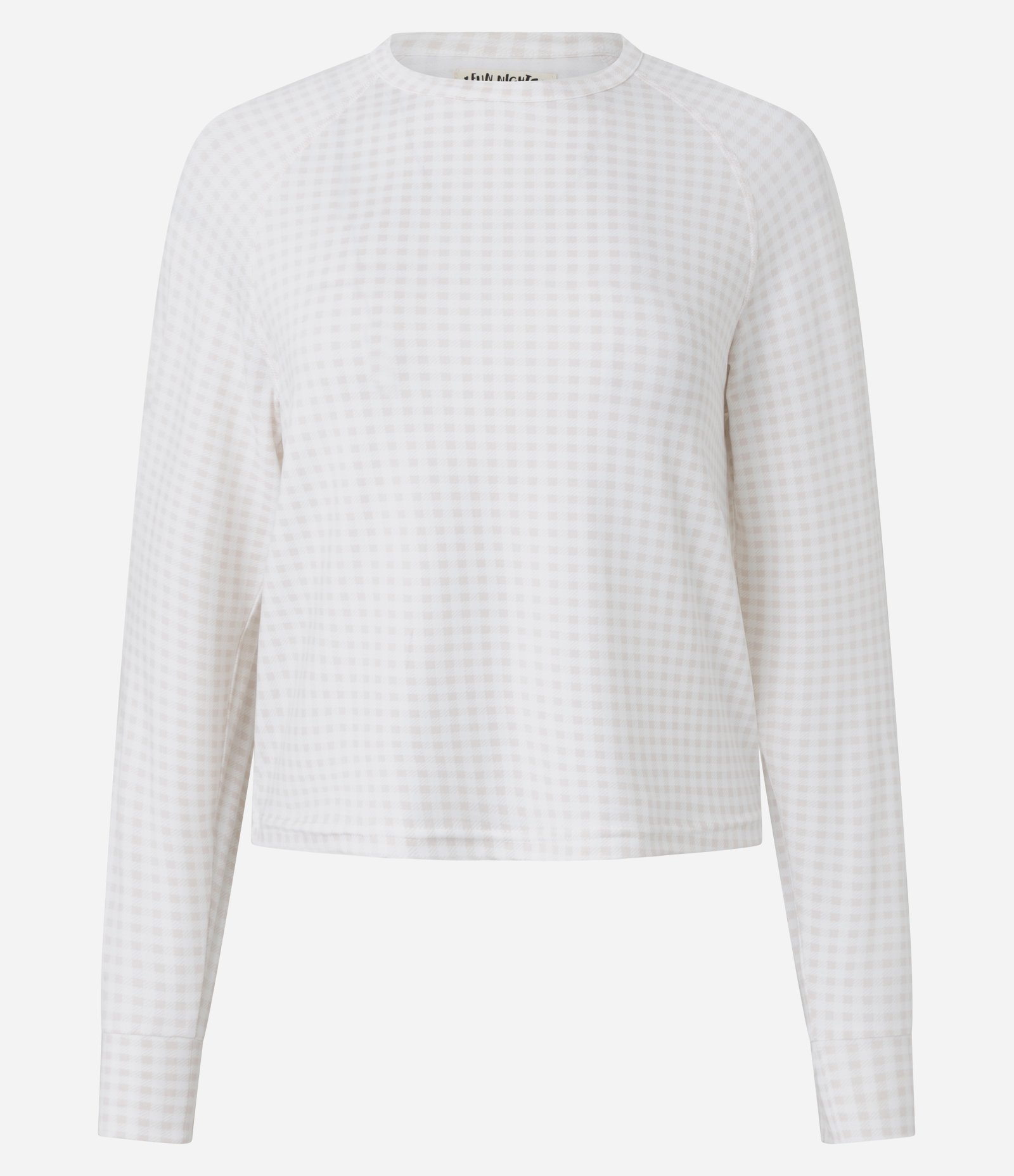 Blusa de Pijama Manga Longa com Estampa Xadrez Branco 4