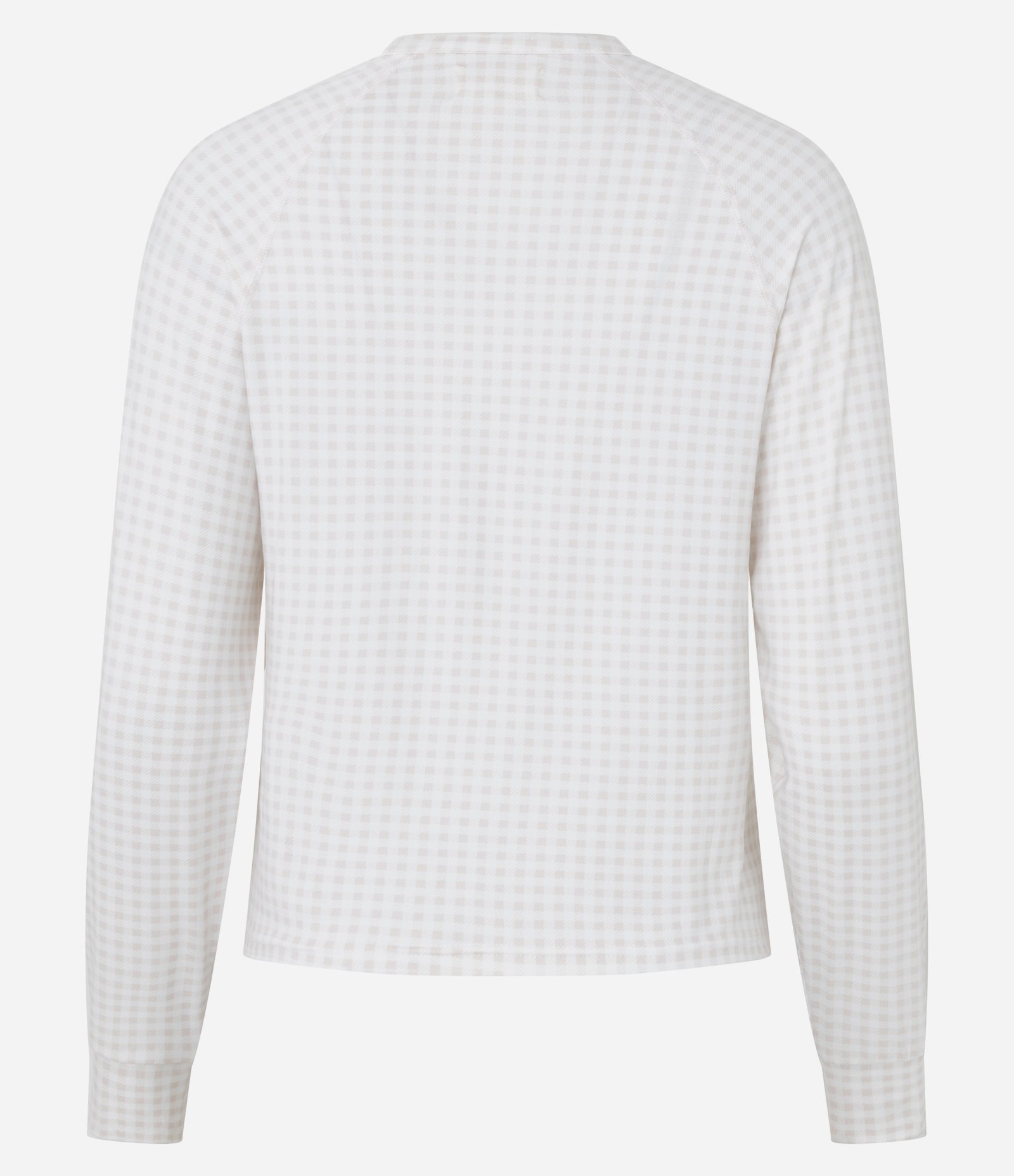Blusa de Pijama Manga Longa com Estampa Xadrez Branco 5
