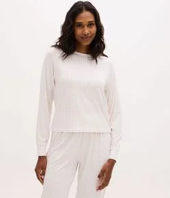 Blusa de Pijama Manga Longa com Estampa Xadrez