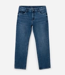 Calça Reta em Jeans com Lavagem Escura
