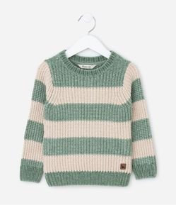 Casaco Infantil em Chenille com Listras em Blocos – Tam 1 a 5/6 Anos